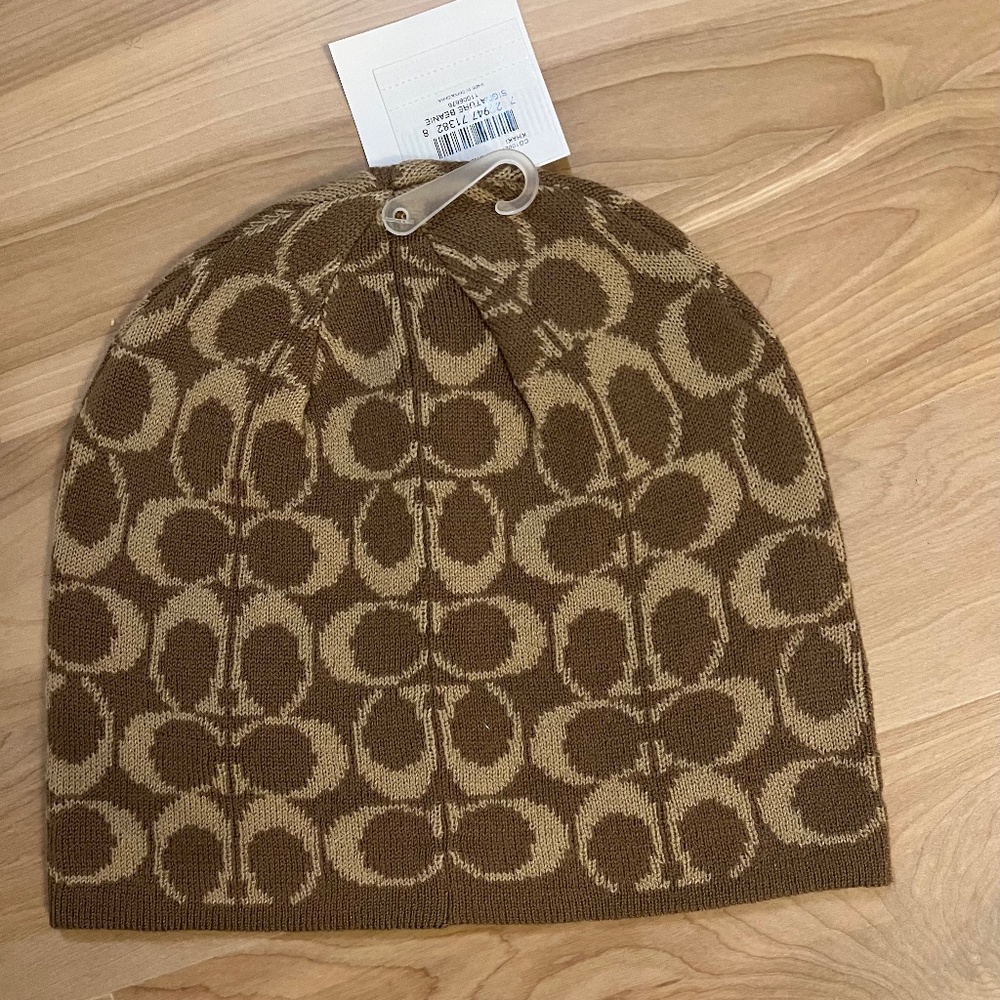 Coach signature beanie